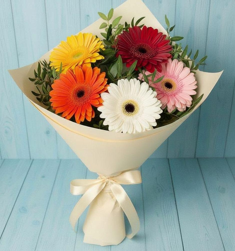 Букет цветов из: Герберы в Октябрьской