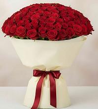 Букет 101 Красная роза Милано в Октябрьской