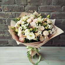 Букет цветов из:  Альстромерии, Розы и Хризантемы #REPLACE_PRED# Октябрьской