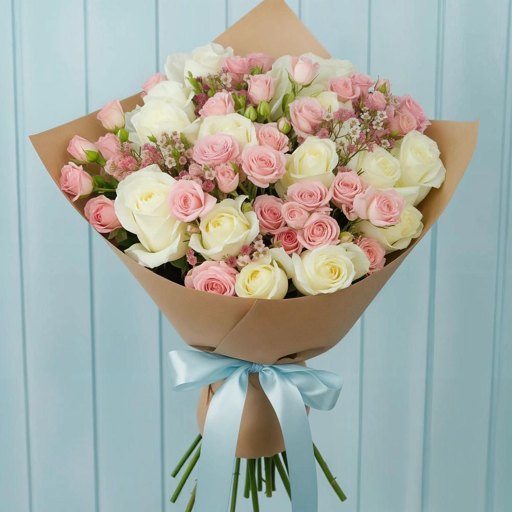 Букет цветов из: Розы в Октябрьской