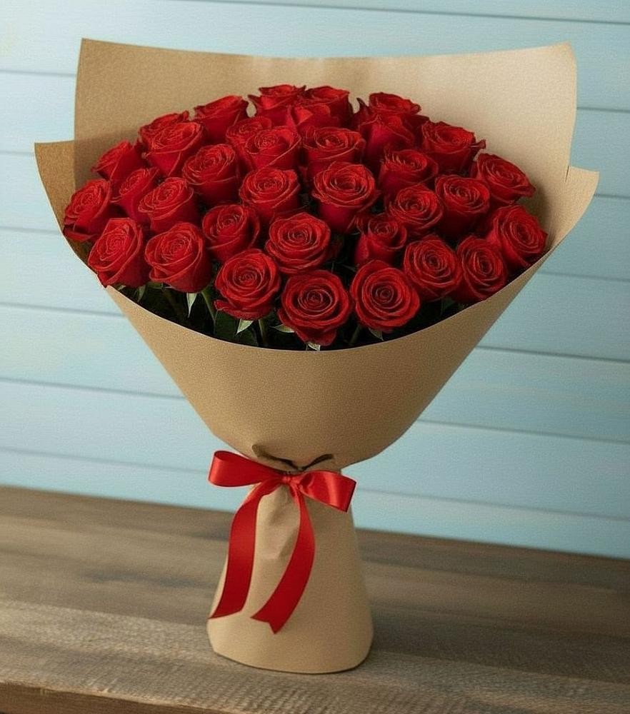 Букет Красные розы Милано в Октябрьской