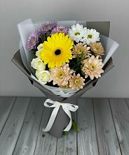 Букет цветов из:  Розы, Герберы и Хризантемы в Октябрьской