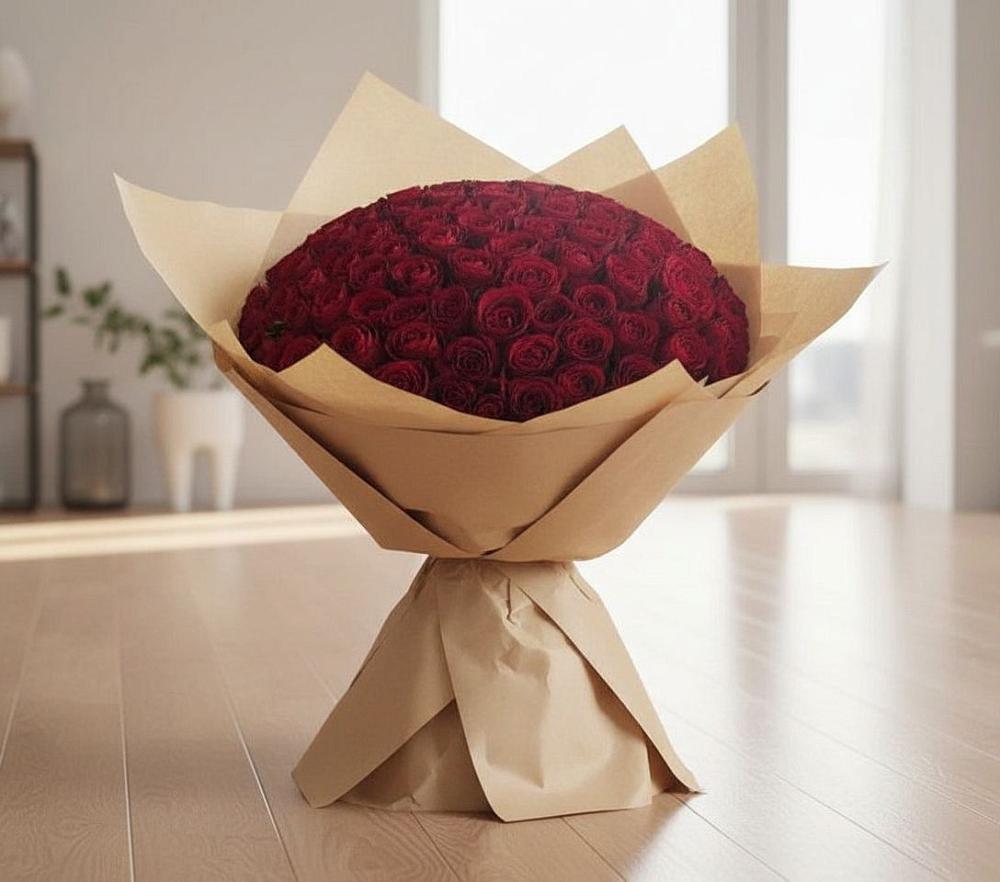 Букет 101 Красная роза в Октябрьской