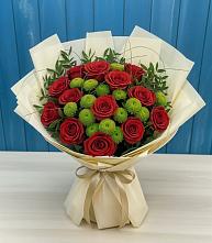 Букет цветов из:  Розы и Хризантемы в Октябрьской