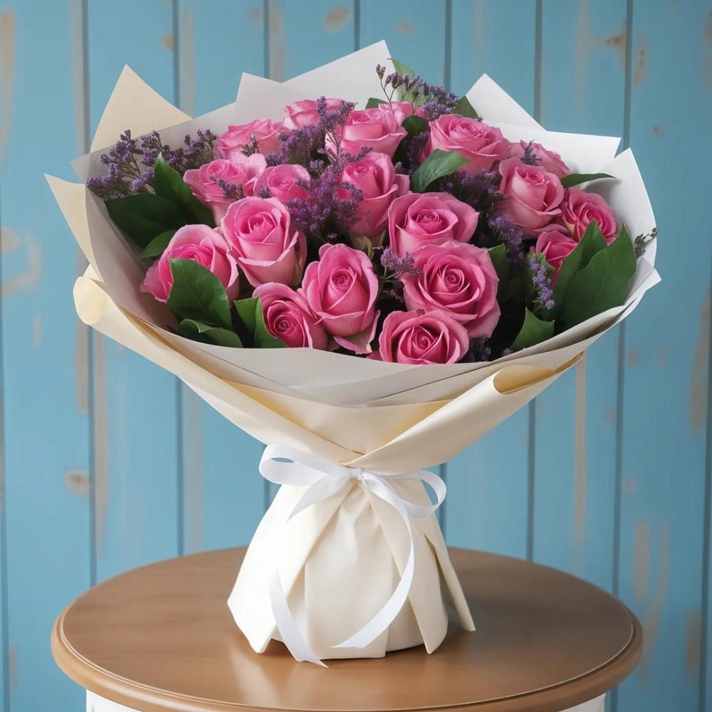 Букет цветов из: Розы в Октябрьской